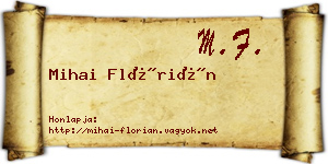 Mihai Flórián névjegykártya